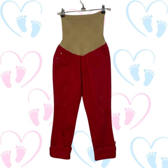 Jessica Simpson Red Maternity Jeans Size M | Stretchy Belly Panel | Comfy - Picture 1 of 15